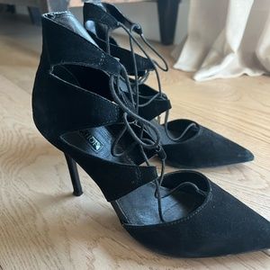 Topshop suede black heels